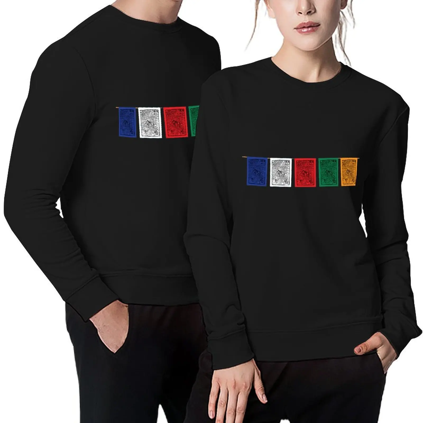 

PRAYER FLAGS Pullover men clothing anime clothing tracksuits clothes for men oversize sweatshirt