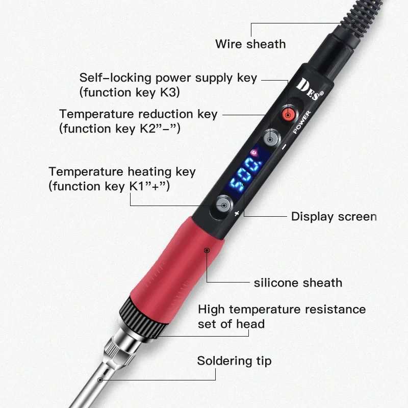 CXG DES electric soldering iron Constant temperature adjustable German digital display repair soldering pen welding tools 130W