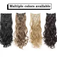 Clip In Hair Extensions 7 PCS Full Head 22 Inch Long Curly Wavy  For Women Girls Hair Synthetic Wig Hairpieces 4