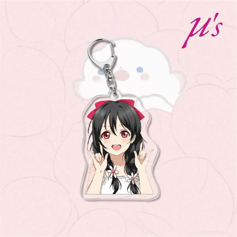 Kawaii Anime Game Love Live Keychain Kotori Minami Nico Yazawa Girl Figure Acrylic Pendant Key Ring Cosplay Props Or Fans Gift