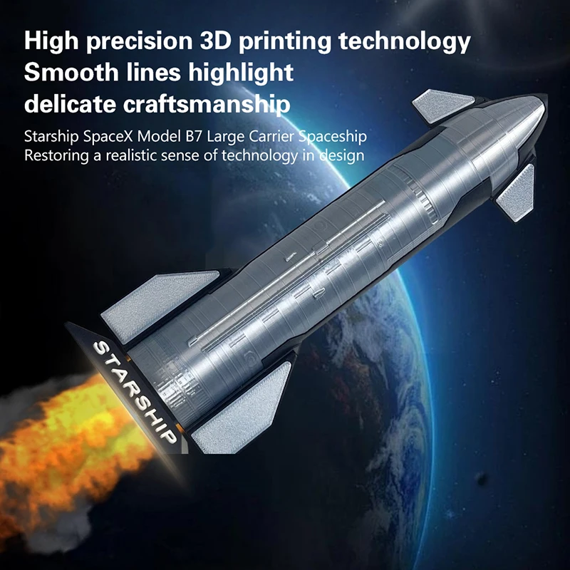 Premium Starship Model Space X Starship Model Space Vehicle Desk Decoration Collectible Model Toys Kids Gifts