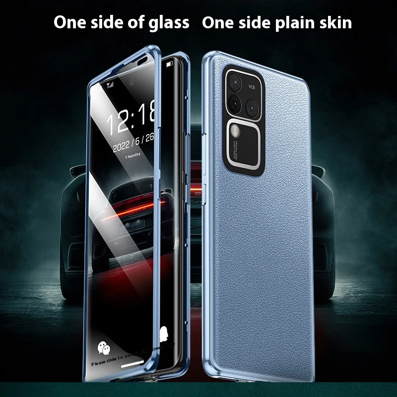 Fashionable Plain Leather Magnetic Phone Case Suitable For VIVO S18 Pro S18e Lens Protection Anti Drop Full Case