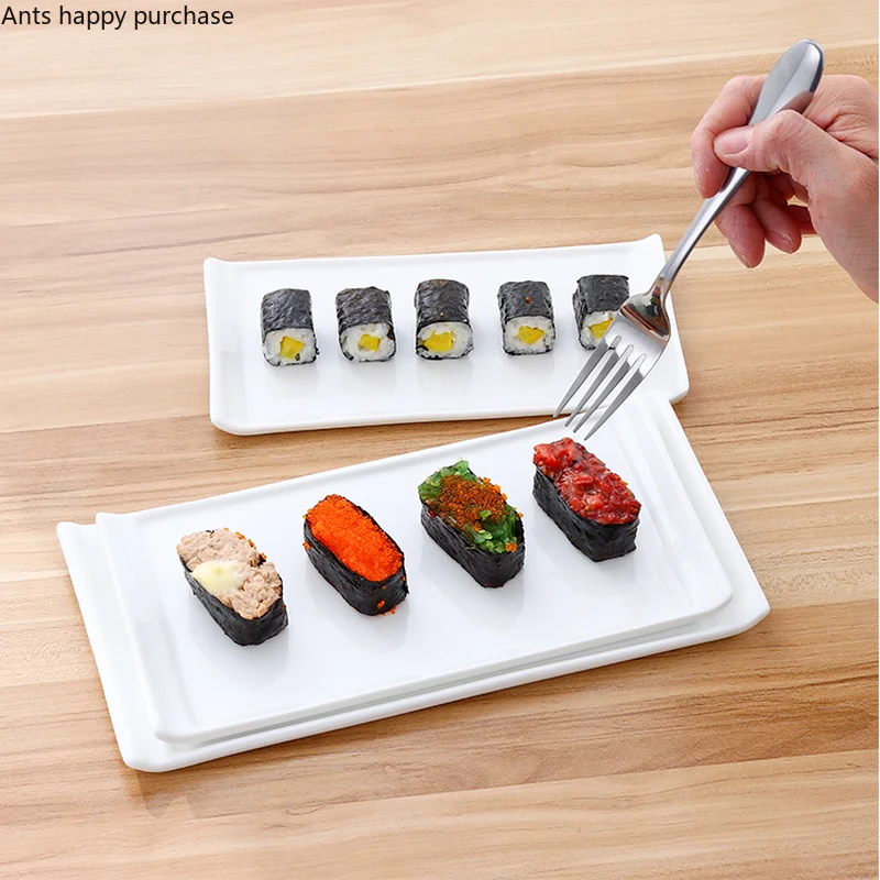 Rectangular Ceramic Plate White Dinner Plate Western Plates Restaurant Tableware Sushi Plates Cake Pan Snack Tray Fruit Dish