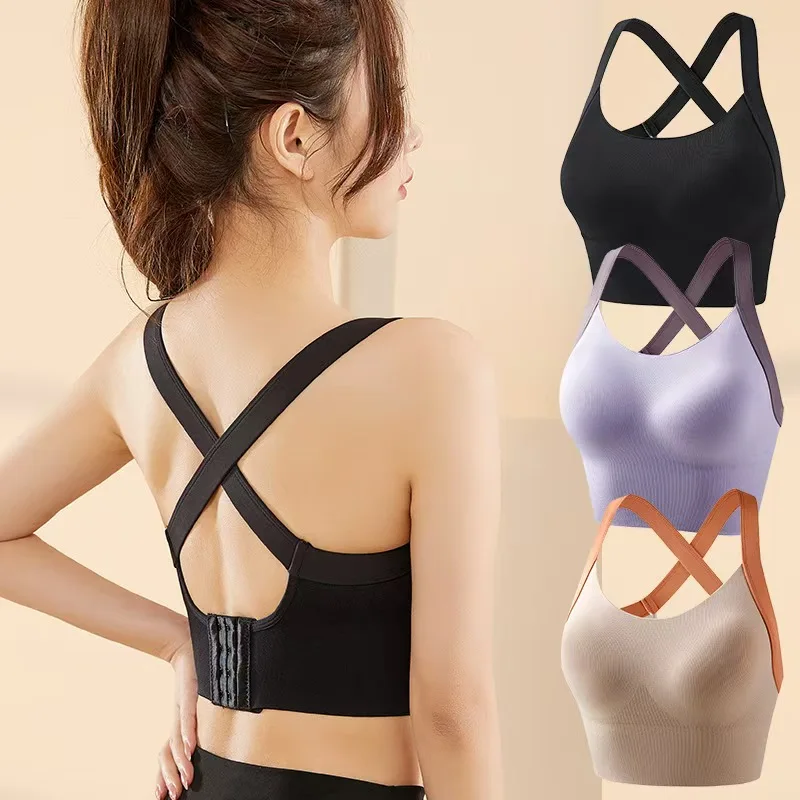 Women's brassiere sexy sport tank up fashionable push up no steel ring top girls can wear underwear outside