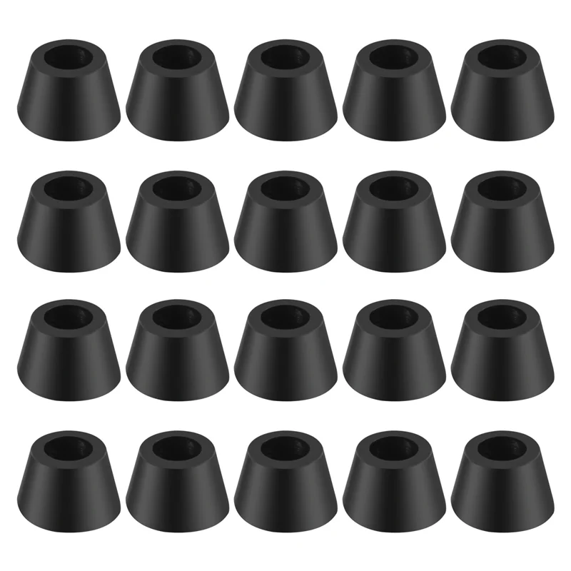 20PCS Black Chair Couch Table Rubber Furniture Leg End Caps 16Mm Dia