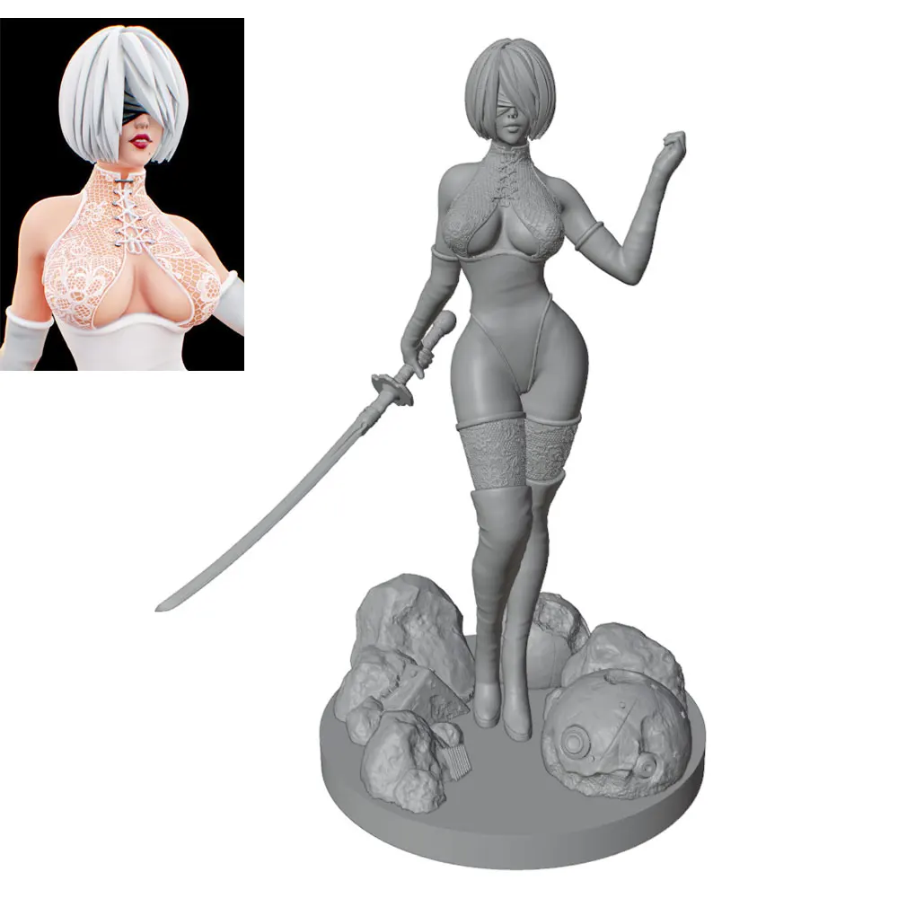 

1/24 Anime Character Statue GK Miniature 3D Printed Gray Model Figurine DIY Doll Collection Unassembled And Unpainted