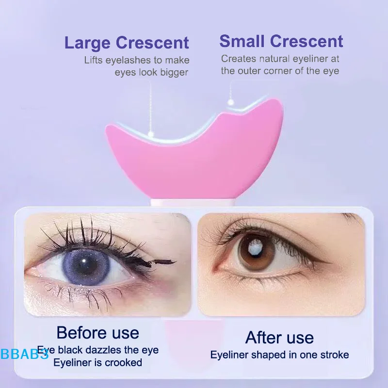 【B】 5 pièces modèle Eyeliner outil de maquillage des yeux Mascara brosse en Silicone aide au maquillage des yeux applicateur de bouclier bouchon de cils multifonctionnel