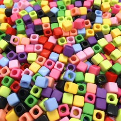 50pcs 6mm Acrylic Spaced Beads Square Shape Beads For Jewelry Making DIY Charms Bracelet Necklac Accessories