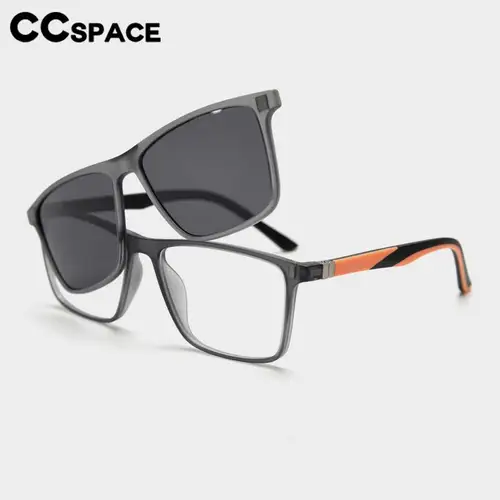 Imagen 2 del producto Montura de gafas ópticas con Clip magnético polarizado para hombre y mujer, gafas de empalme de dos colores a la moda, gafas graduadas 56703