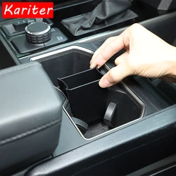 ABS Black Car Center Console Water Cup Holder Storage Box For Toyota Tundra Sequoia 2022 2023 Interior Accessories
