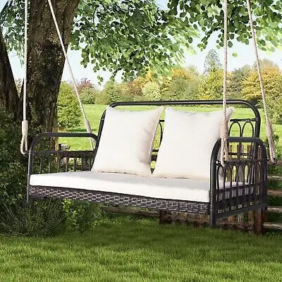 Replacement For Outdoor Wicker Loveseat Cushioned Porch Patio Swing Chair 2-Person Hanging Seat Size : 45