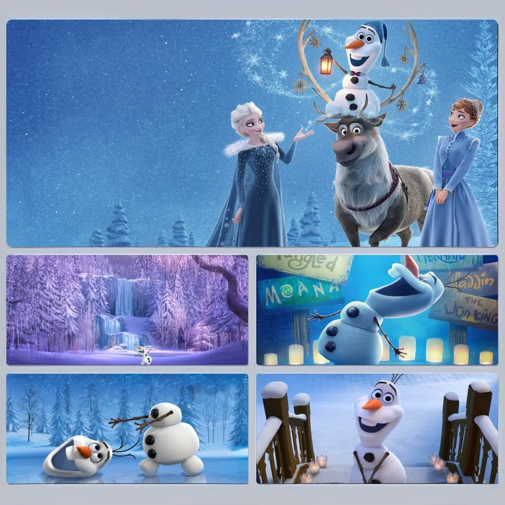 

Disney Frozen Olaf Mousepad 80x30cm XL Lockedge Office Computer Table Big Mouse Laptop Cushion Non-slip for Teen Girls Bedroom