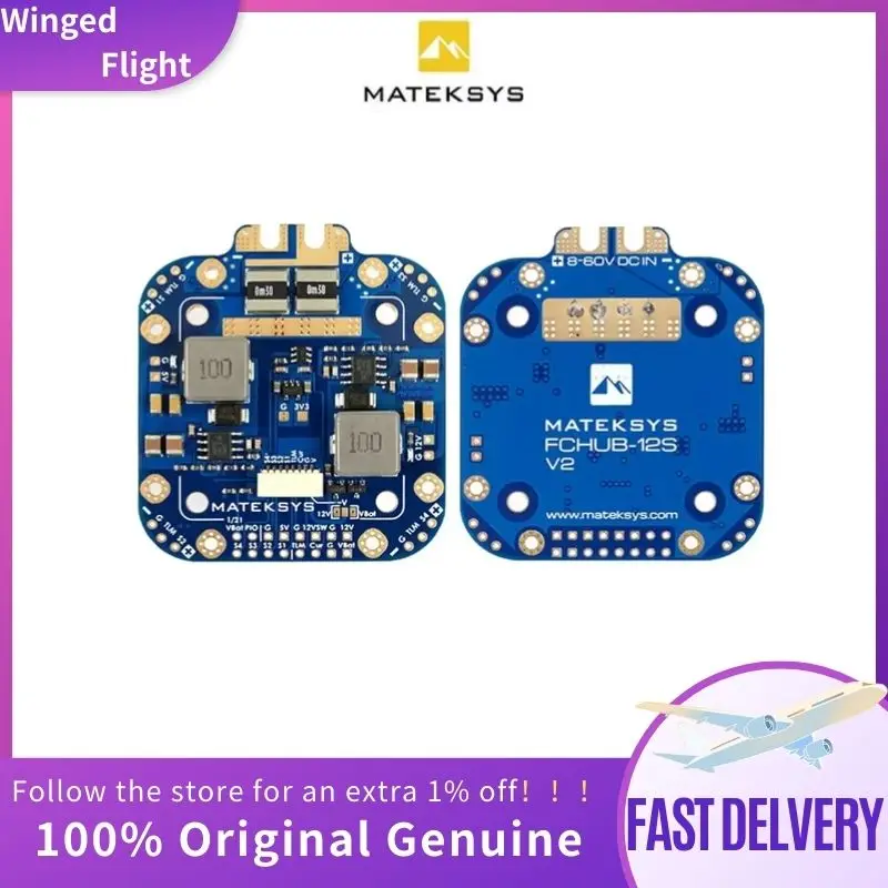 Matek System XCLASS PDB FCHUB-12S V2 Board 5V & 12V Output w/ Current Sensor 3-12S Lipo for RC Drone FPV Quadcopter Multicopter