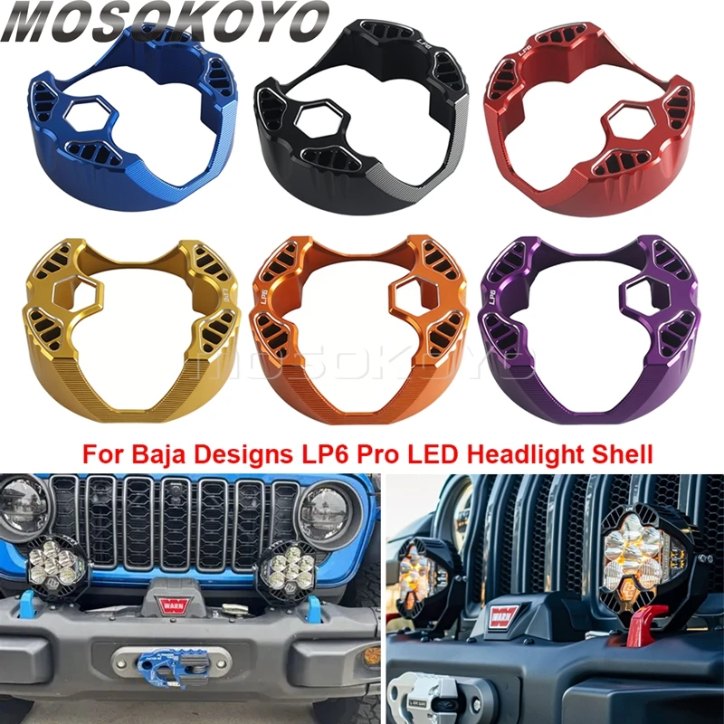 For Harley Softail FXRST Road Glide Standard CVO ATV SUV UTV Truck Off-Road For Baja Designs LP6 LED Light Shell Headlight Cover view 2