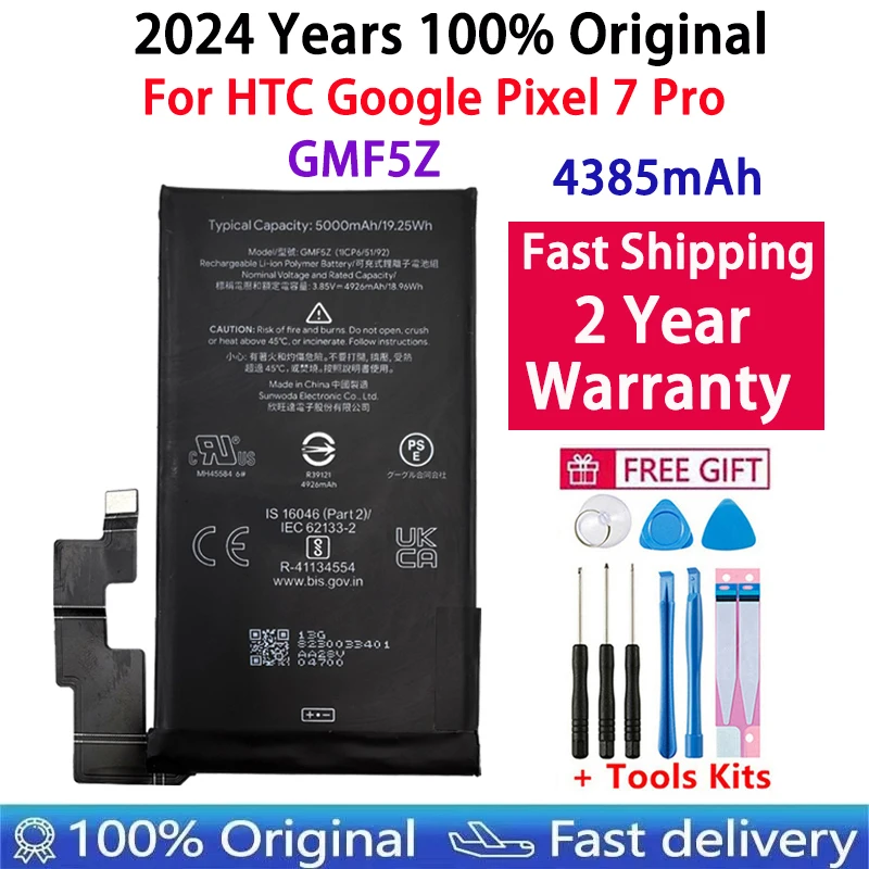 100% Origina GMF5Z 5000mAh For HTC Pixel7 Pro Mobile Phone Replacement Battery For Google Pixel 7 Pro Batteries Fast Shipping