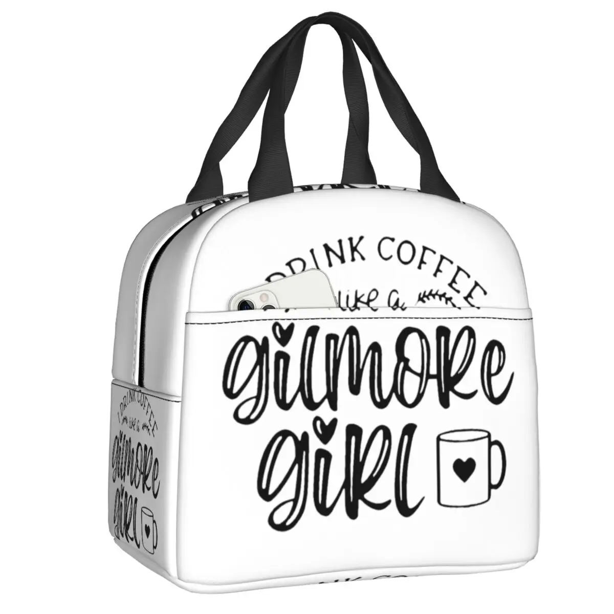 

Drink Coffee Like A Gilmore Girl Lunch Tote Bag Reusable Thermal Cooler Insulated Lunch Box Work School Picnic Container Bags