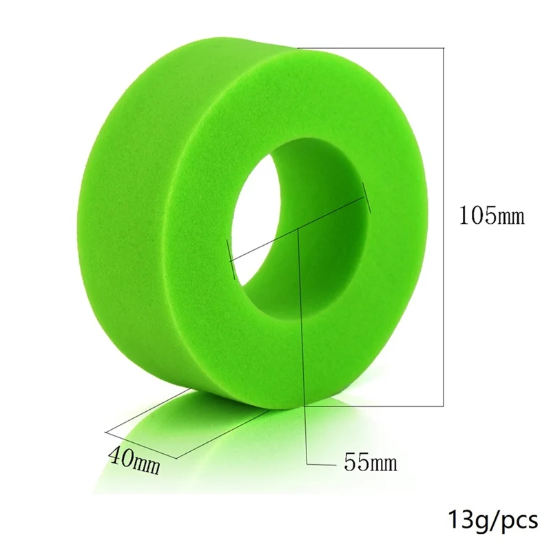 4Pcs 1.9 Wheel Tire Insert Foam Sponge for Axial SCX10 90046 Traxxas TRX4 D90 1/10 RC Crawler Car Accessories, Green