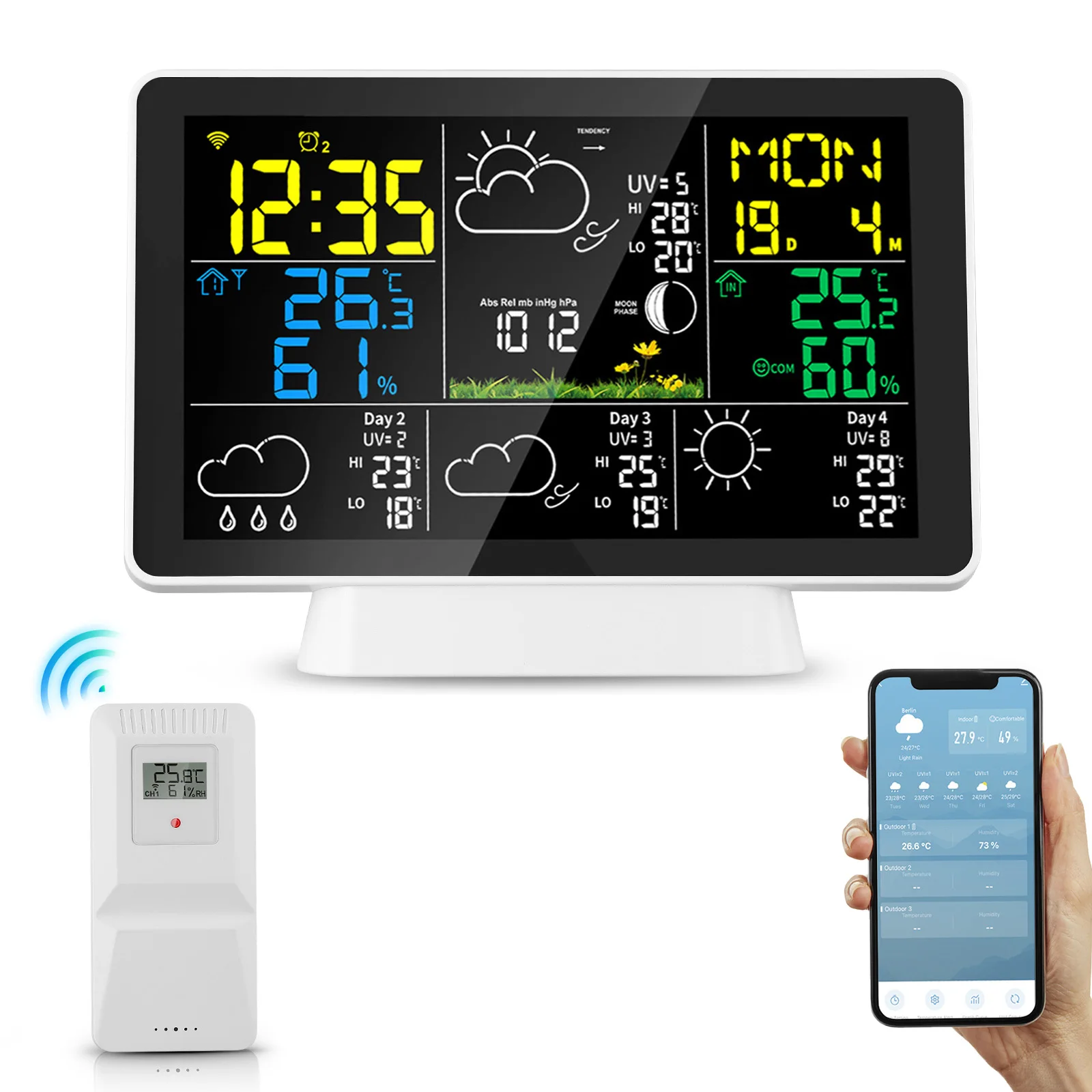 WIFI Weather Station (Official 2024 Version), 5 days weather forcaset, Wireless Outdoor Temperature Thermometer, Humidity, UV