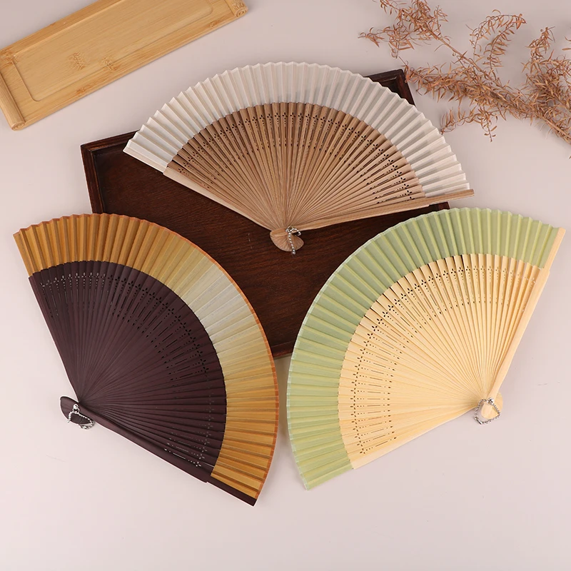 Carved Bamboo Folding Fan Wedding Hand Fan Fragrant Party Prop Chinese Bamboo Fan Vintage Hollow Antiquity Folding Fans