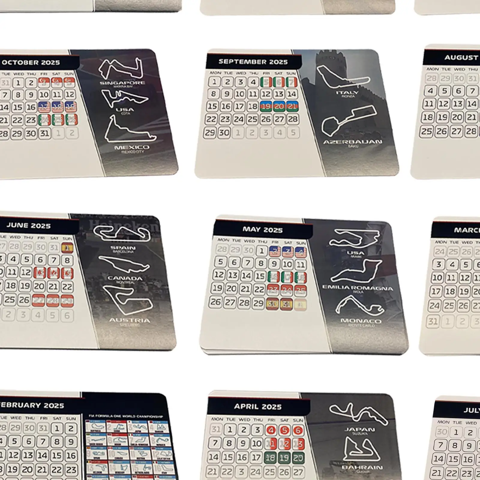 Formula Calendar 2025 Paper Easy Use Memorabilia Decorative Lightweight Desktop
