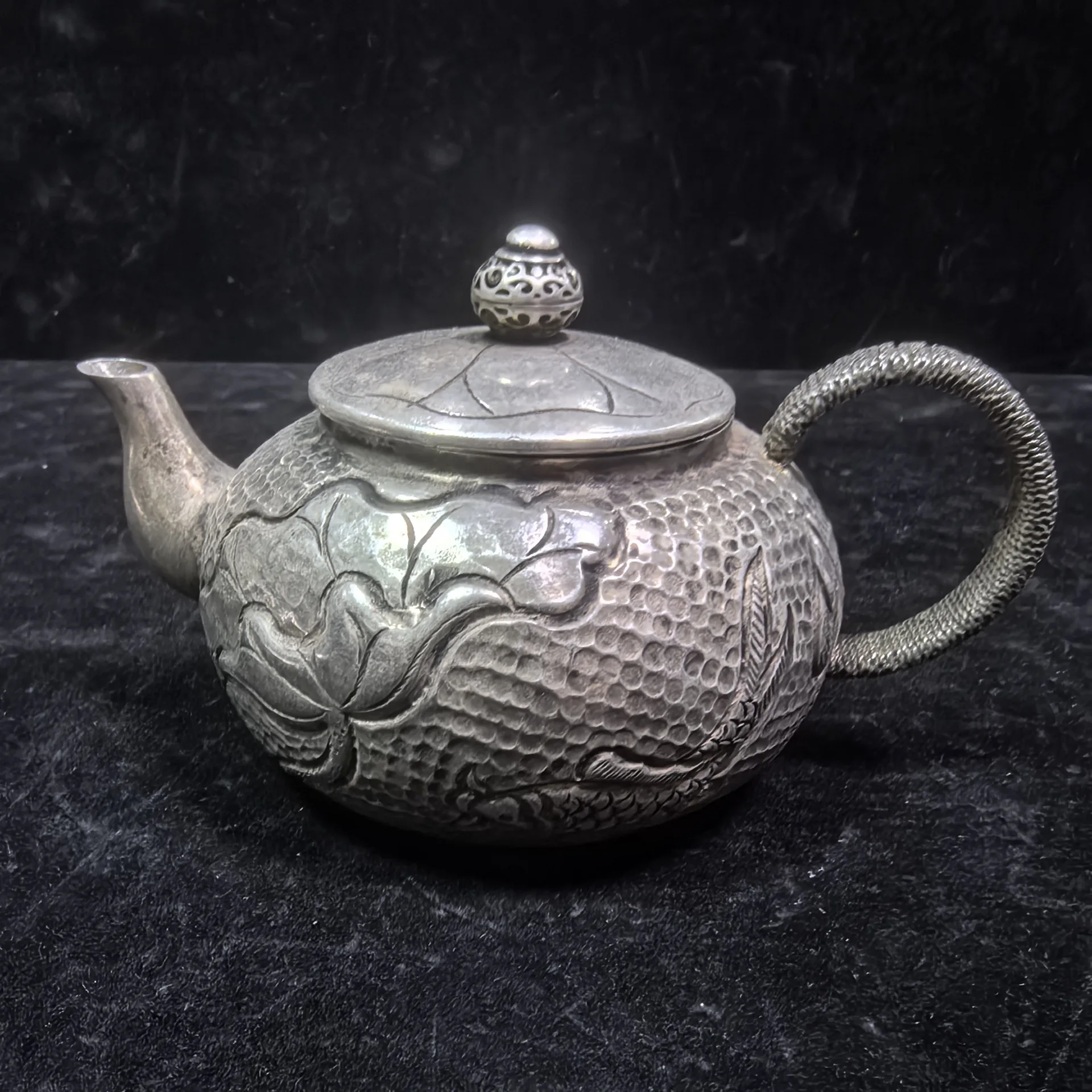 

Ретро антикварный медный посеребренный чайник медные украшения ремесла коллекционные украшения