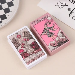 Cartão de Tarô Rosa para Iniciantes, Deck de Adivinhação, Jogo de Tabuleiro Familiar, Cartão do Destino, Adivinhação, Profecia