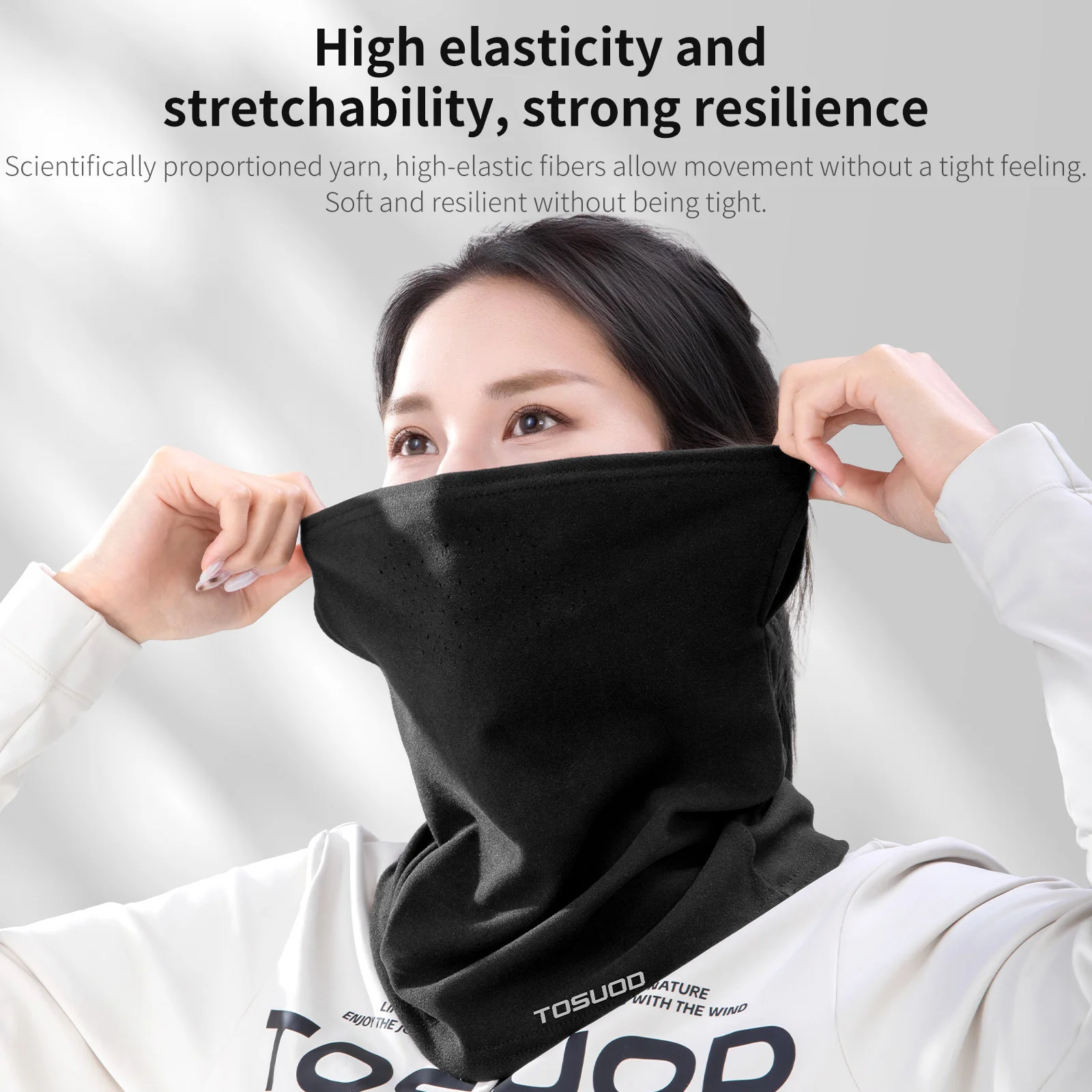 TOSUOD Masker Wajah Musim Dingin Tahan Dingin Hangat Tahan Angin Melepaskan Keringat Penutup Kepala Ski Bersepeda Skating Masker Wajah Sepeda Motor