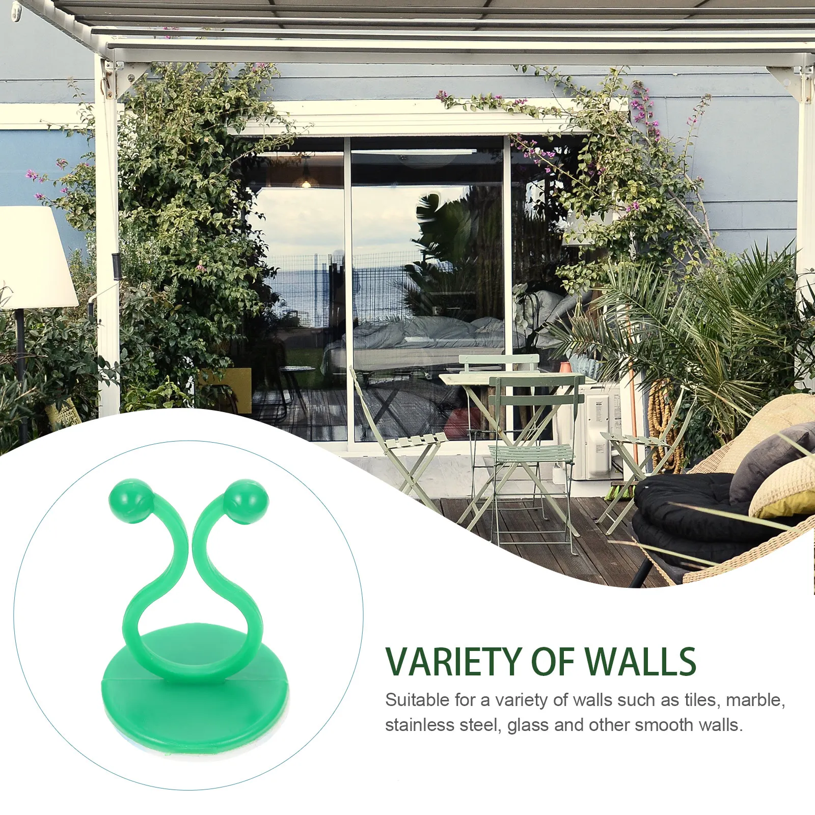 

50pcs Green Climbing Clips Vines Holder Wire Fixing Hook Wall Fixtures Durable ABS Garden Tools Wire