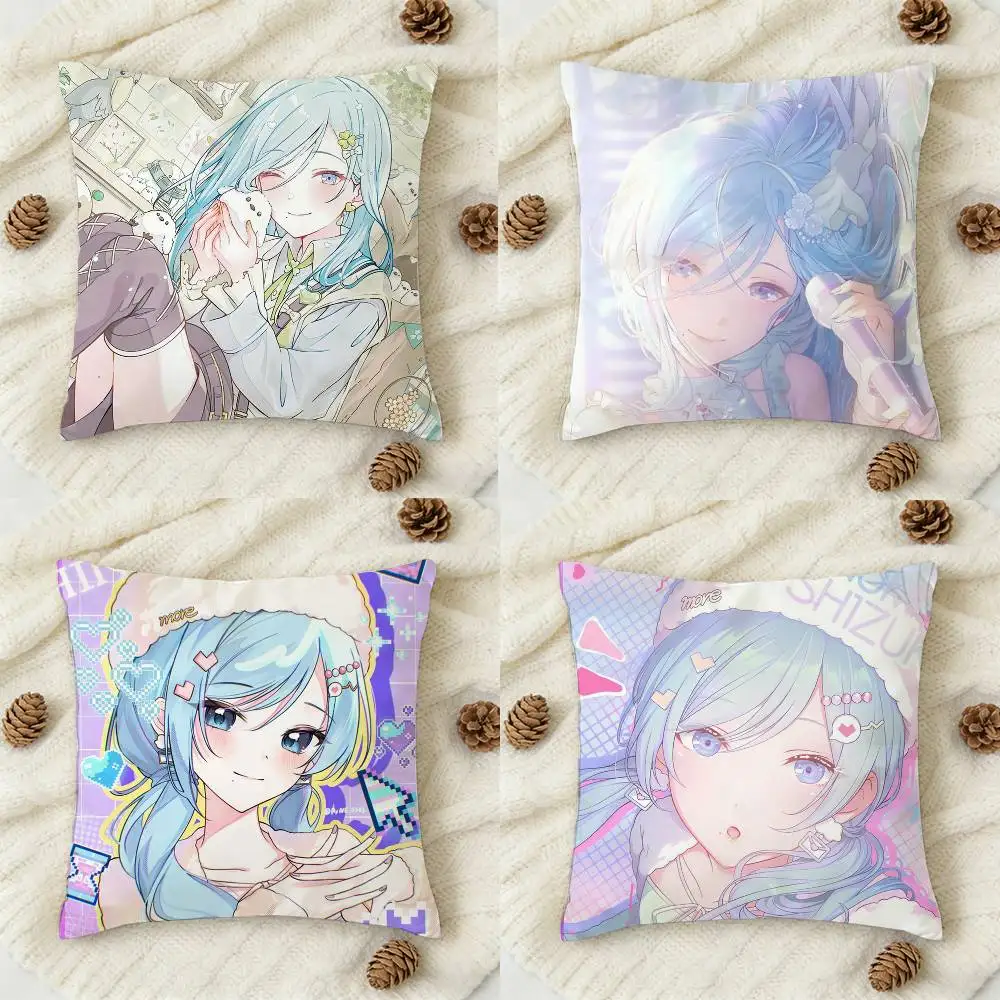 MORE MORE JUMP Hinomori Shizuku Double-sided Printed Square Decorative Cushion Cover for Sofa Living Room Home Decor