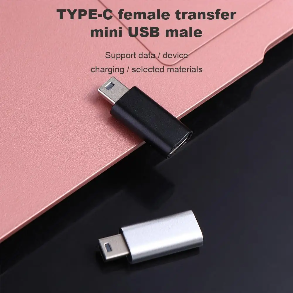 C Female Mini USB Male Data Transfer OTG Adapter Data Transfer Connector Mini 5 Pin USB Adapter Mini USB To Type-C Connector