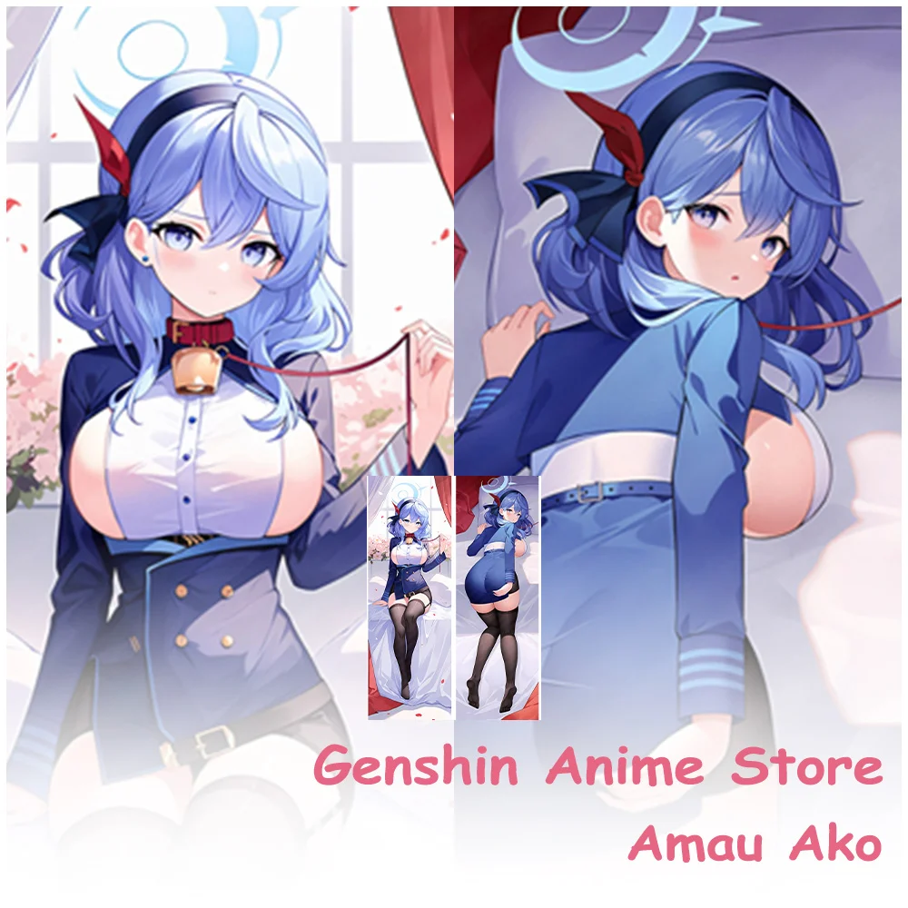 

Anime Blue Archive Amau Ako Peachskin Dakimakura Cover Cosplay Props Peachskin Anime 2Sided Printed Otaku Pillow Cushion Covers