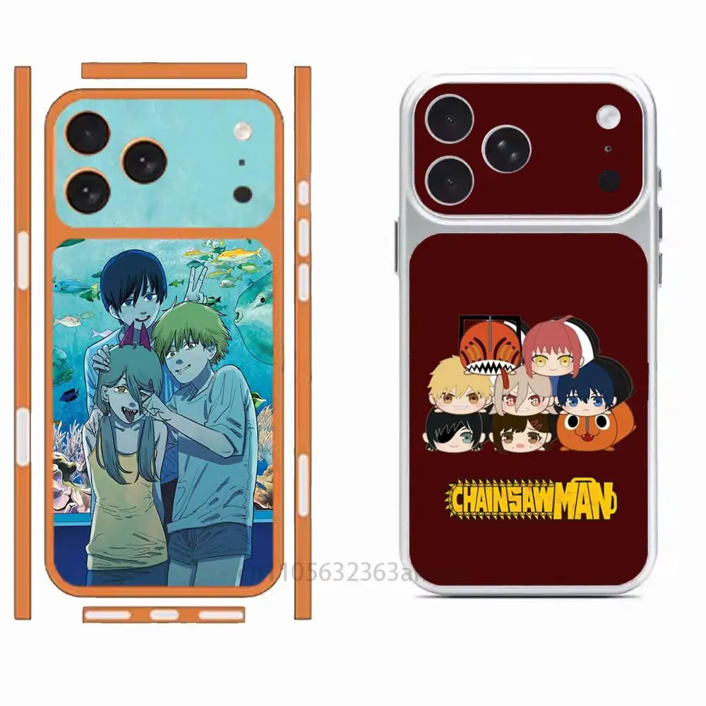 Anime C-Chainsaw Man Protective Sticker for iPhone 17 Pro 17 ProMax Full Body Back Cover Decal Skin