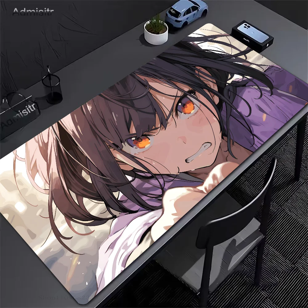 Anime Girls Locking Edge Computer Mousepad Mouse Mat Desk Mat With Pad Gaming Accessories Prime Gaming XXL Keyboard Pad Padding