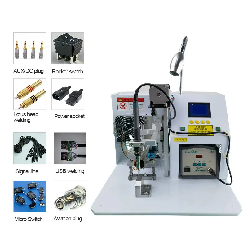 BORUIX 220V Electric Soldering Machine For Connectors USB A Micro Lightning Type C Semi-automatic Usb Cable Welding Equipment