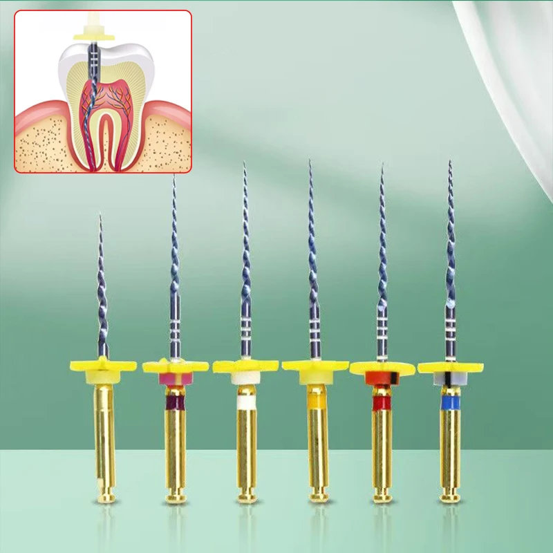 1/5 Sets Dental Endodontics Files Nickel Titanium Heat Activated Root Canal Endodontic Rotary Files Dentistry Materials 21/25mm