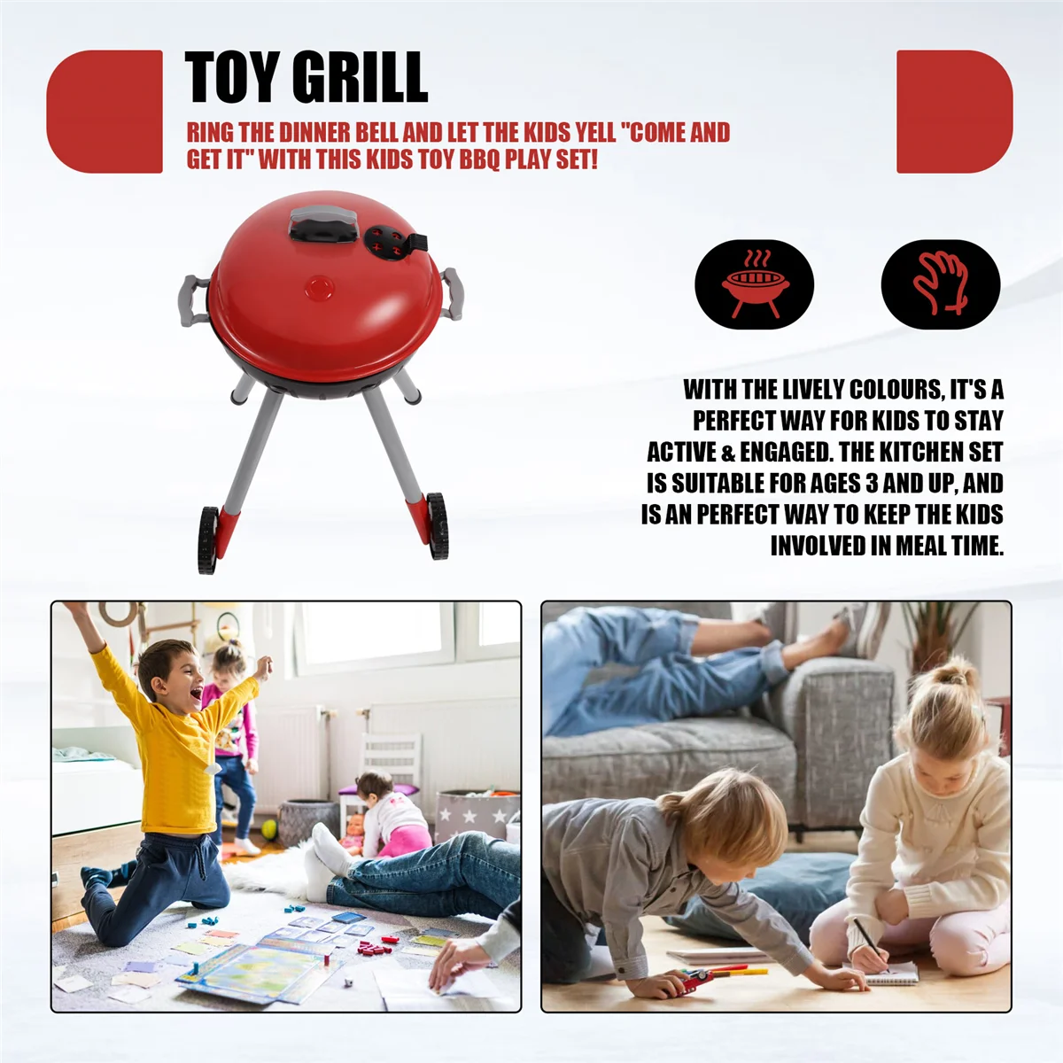 BAAA-Kids Toys Sets BBQ Barbecue Grill Toy Accessories Children's Play Role Chef Simulation BBQ Suits Kitchen Performing Gift