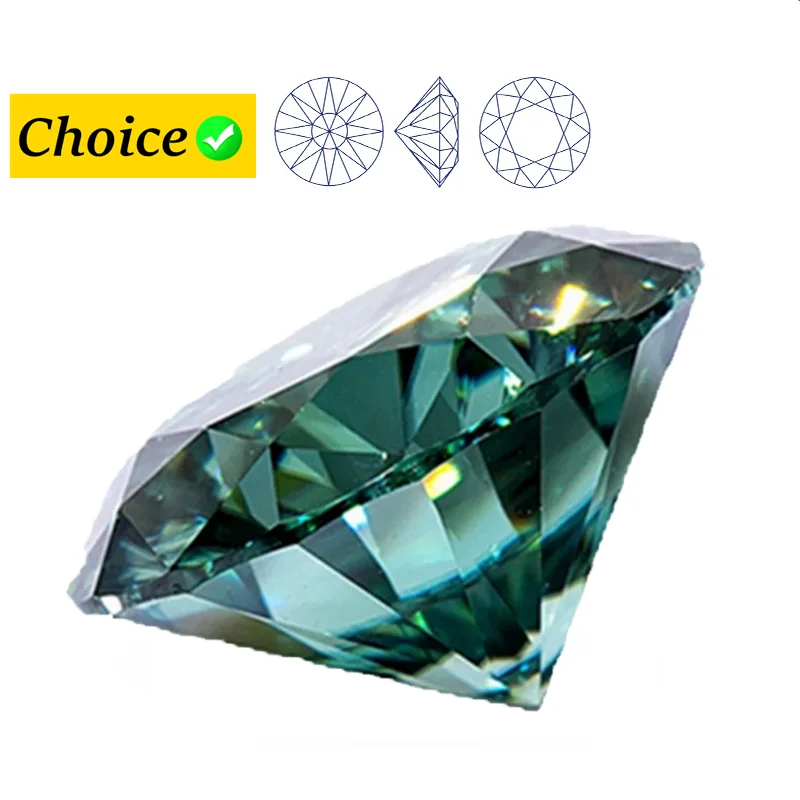 Pretty Green Moissanite Stone VVS1 Lab Grown Diamond Pass Diamond Tester With GRA Report