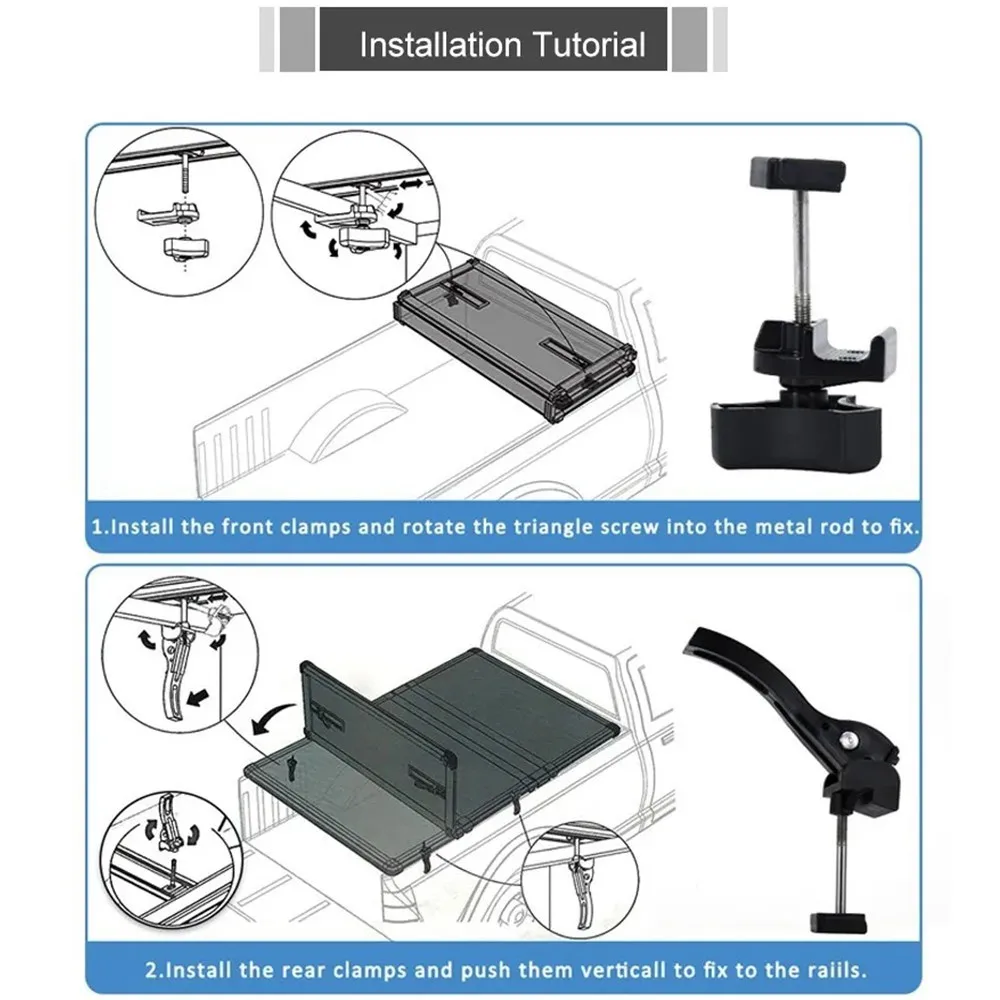 Fixing Kit Universal Accessories Replacement Parts For Hard Tri-Fold Tonneau Pickup Truck Bed Cover Car Rear Front Clamp T-Bolts