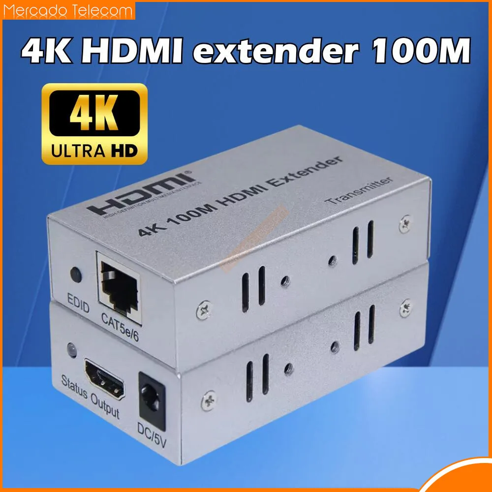 

4K HDMI Extender over Cat5e/6 Ethernet Cable 100M HDMI to Rj45 Extension Video Audio Transmitter Converter for PS4 Laptop PC TV