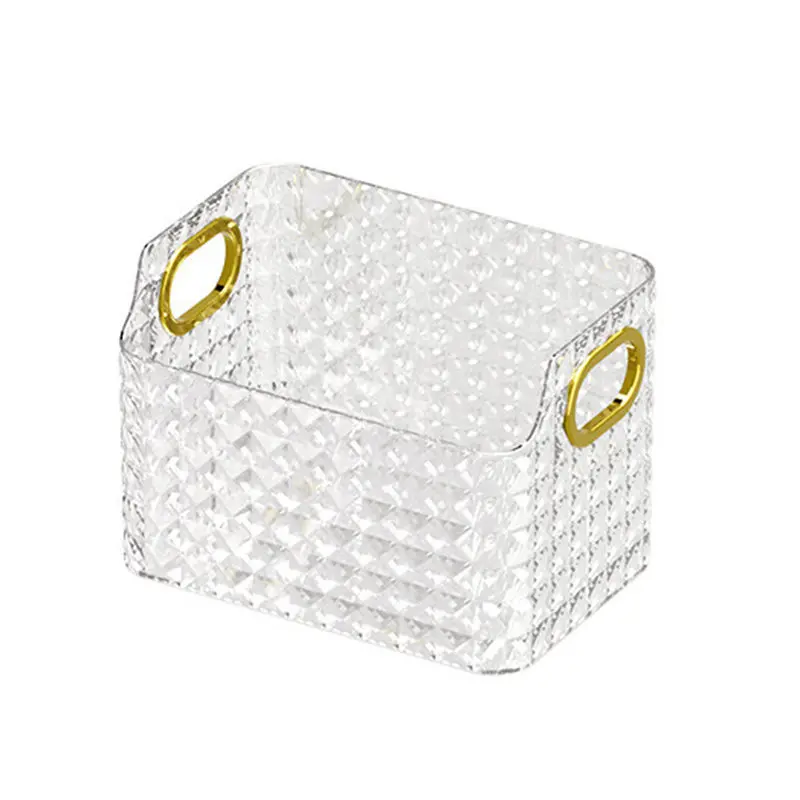 Diamond Pattern Refrigerator Side Door Food Container Desktop Storage Box Snack Sundry Organizer Plastic Cosmetic Storage Box