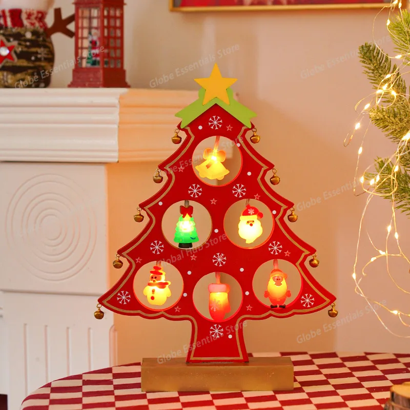 Creative Wooden Christmas Tree Window Shop Mall Desktop Display Props Ornament Christmas Home Craft Holiday Gifts Decoration