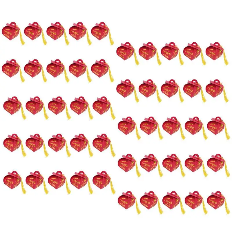 

Graduation Box 50X Gradation Treat Boxes Doctoral Hat Design Holder Decoration Centerpiece For High School Class Guest Ceremony