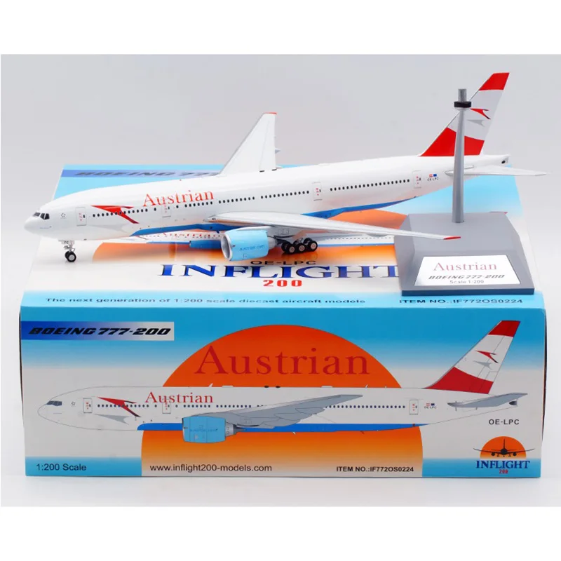 

Diecast 1:200 Scale Austrian Airlines B777-200 OE-LPC Alloy Aircraft Model Collection Souvenir Display Ornaments