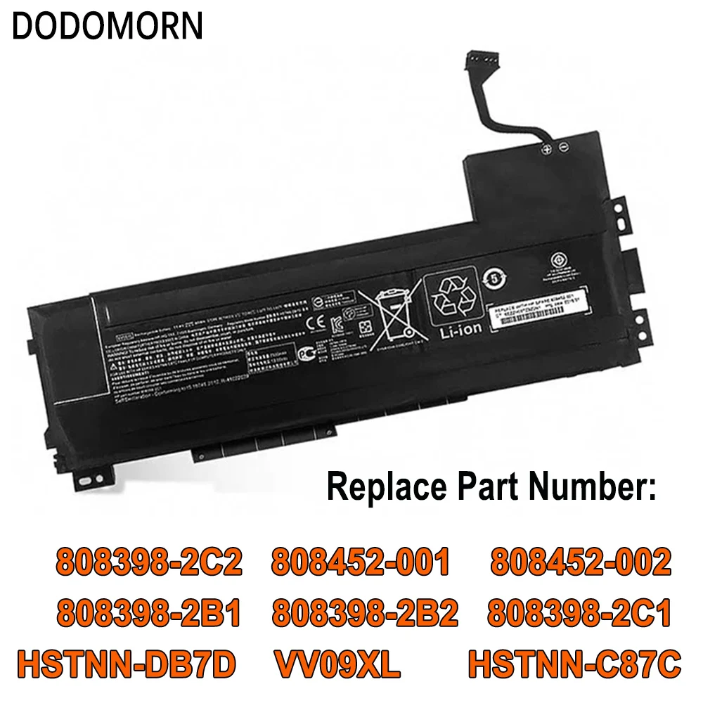 New VV09XL Laptop Battery For HP ZBook 15 G3 T7V50EA V2W07UT V2D00AW T7V52EA G4 Y6K27EA 1RR24ES 1RQ64EA HSTNN-DB7D 808398-2B1