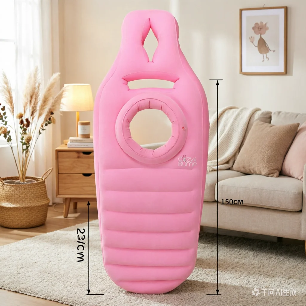 PVCInflatable Maternity Bed, Multi-functional Pregnancy Support Cushion for Prone Sleeping & Yoga, Foldable Labor & Delivery Aid