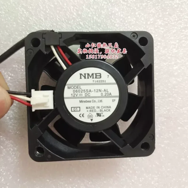 for 06025SA-12N-AL AA AT 12V 6025 NMB DC Chassis Power Supply Fan 0.20A 60mm 6CM Host Cooling Fan