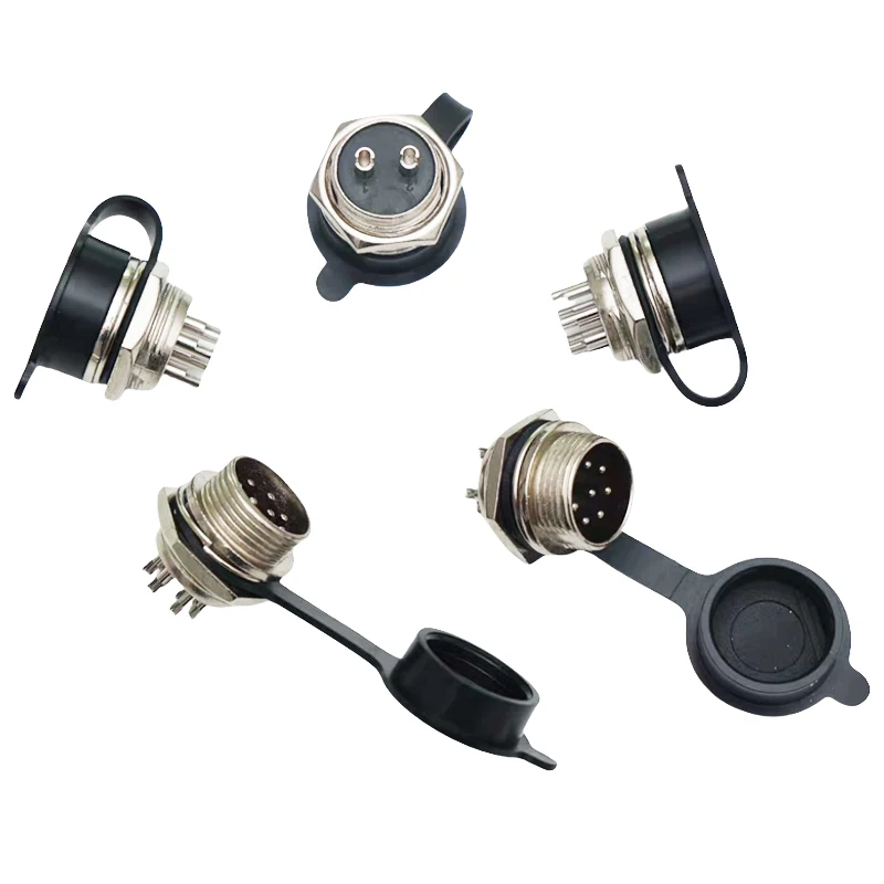 1PC 16mm 2 3 4 5 6 7 8 9 10Pin Aviation Socket Male Plug Female Connector 125V Metal Wire Circular Socket Waterproof Cap