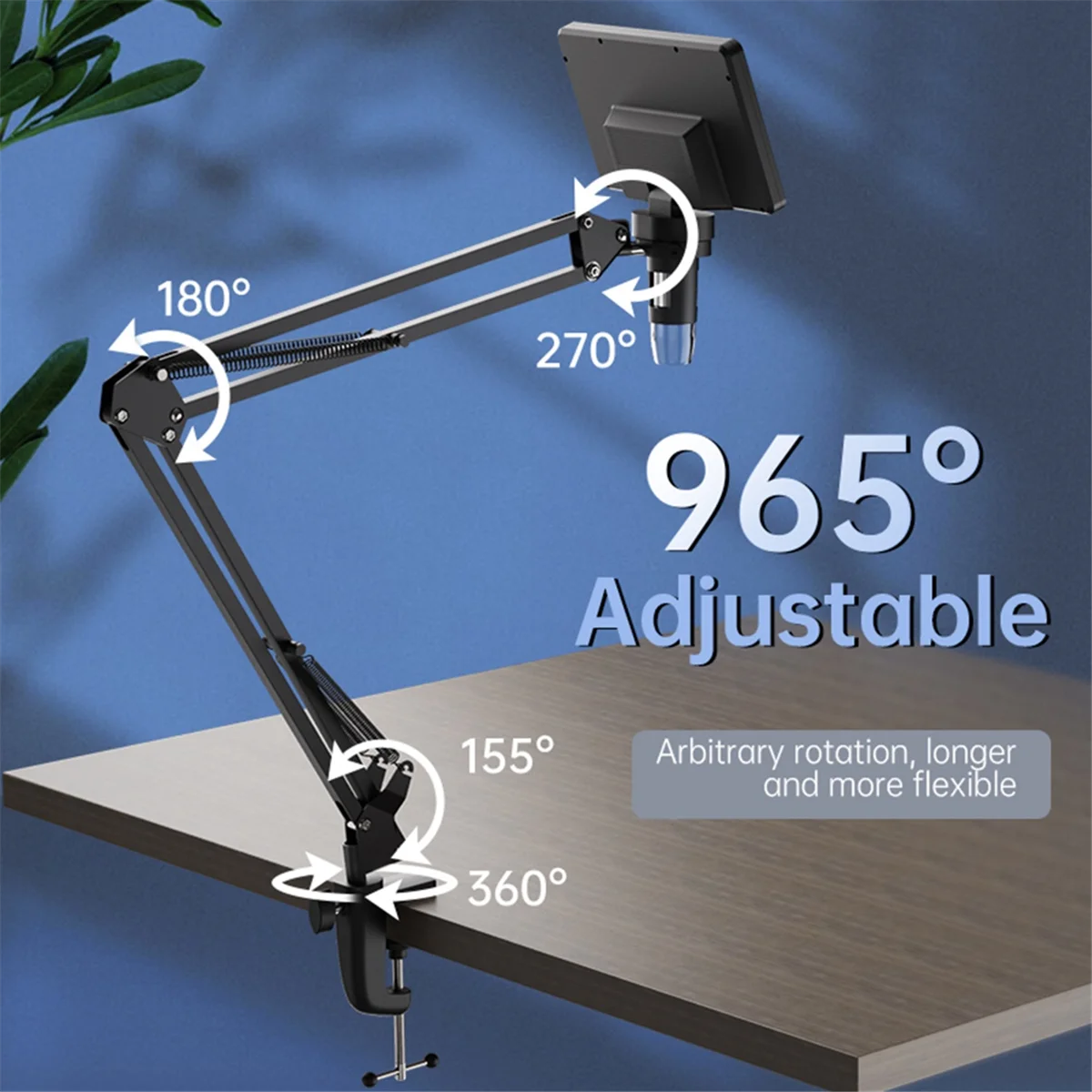 ABZV-RIEVBCAU Flexible Microscope Arm Stand,Adjustable Metal Bracket Coin Microscope Mount Compatible with DM4 DM7 DM9