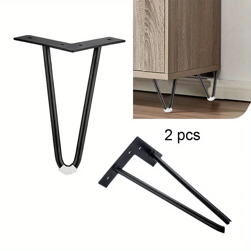 2pcs Furniture DIY Dresser Stand Table Heavy Duty Metal Furniture Legs Rubber Floor Protectors Cabinet Legs Sofa Legs Dresser