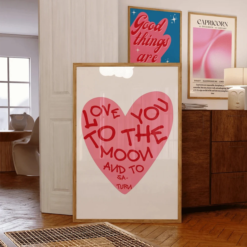 1pcs,Love You To The Moon And To Saturn Poster Seven Song'S Wall Art Lyrics Room Decor College Dorm Posters Lyric Poster